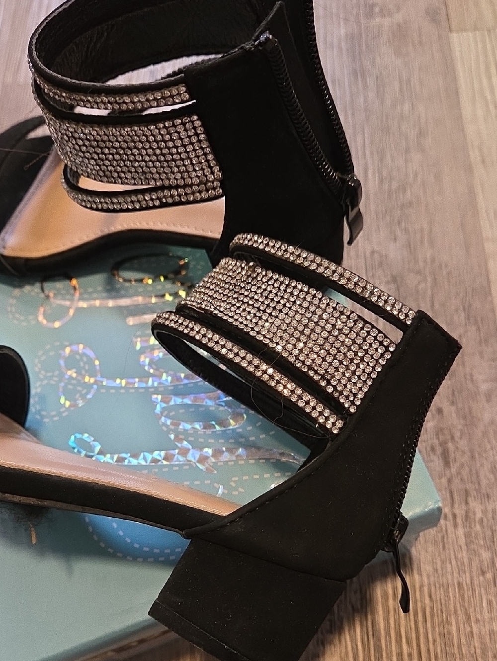 Girls Rhinestones Block Heels - Picture 6 of 6